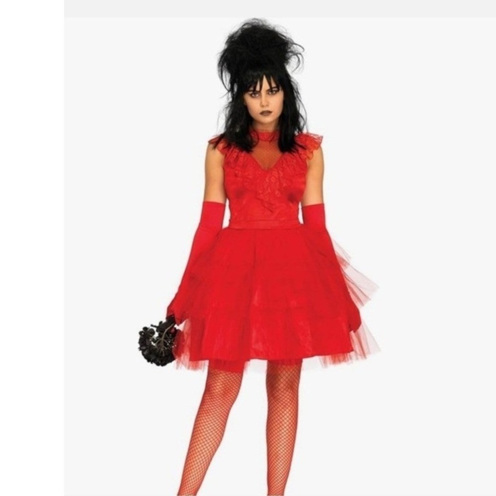 NWT Leg Avenue Beetle Bride Beetlejuice Lydia Deetz Bride Costume Size Small